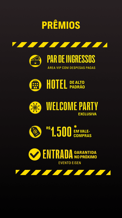 Par de Ingressos, Hotel Alto padrõ, welcome Party 1.500 R$ em vale comprar, entrada grantida no proximo evento Eisen